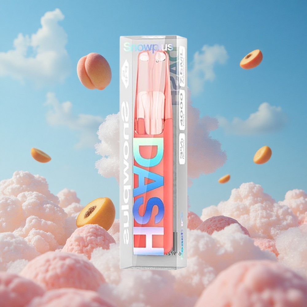 Perzik IJs Snowplus Dash 4000 Puffs Keramische Belgie Groothandel