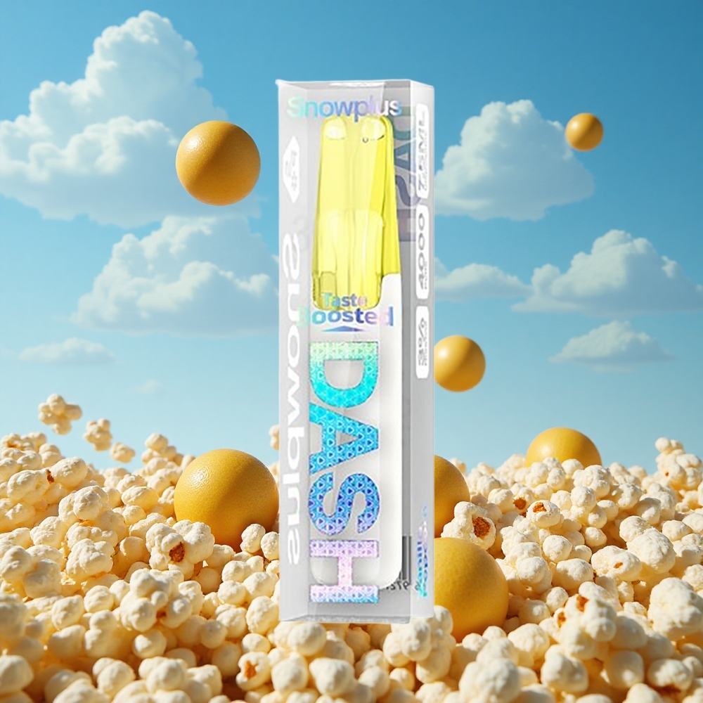 Vanille Popcorn Snowplus Dash 4000 Puffs Keramische Atomizer Belgie Groothandel