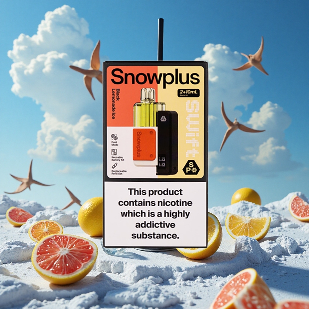 Zwarte Limonade IJs Snowplus Swift 5000 Puffs Dubbele Mesh Spoel Belgie Groothandel