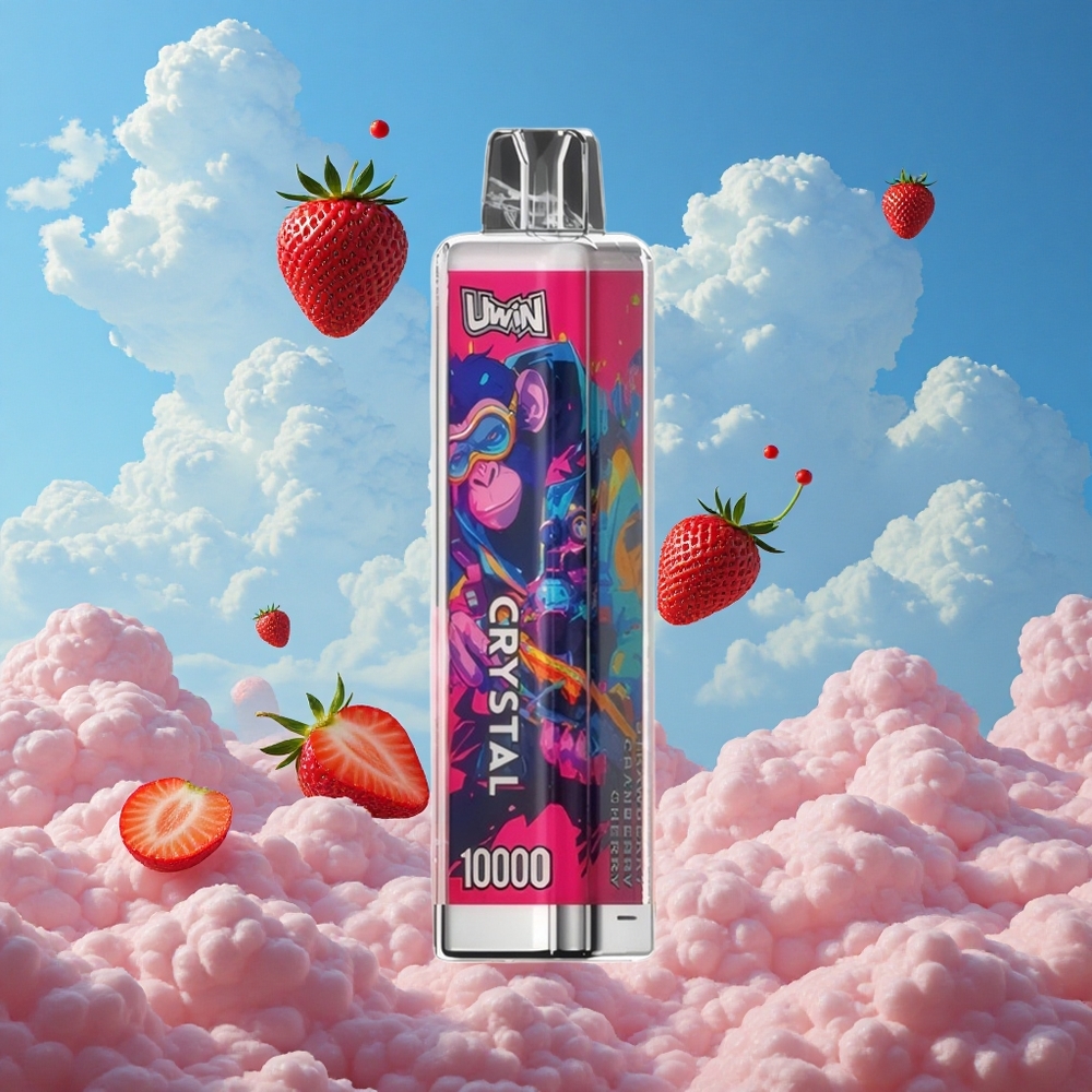 Aardbei Cranberry Kers UWIN Crystal 10000 Puffs 18ml Belgie Groothandel