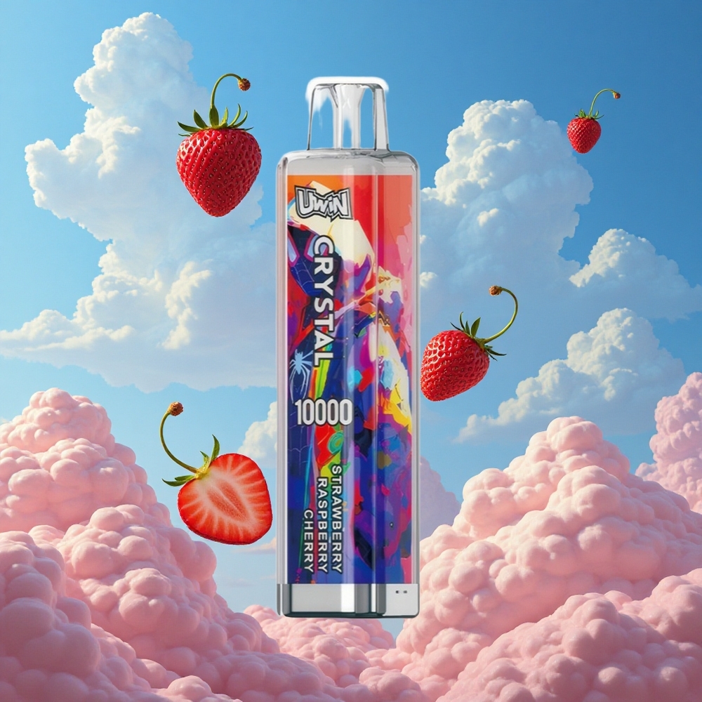 Aardbei Framboos Kers UWIN Crystal 10000 Puffs 18ml Belgie Groothandel