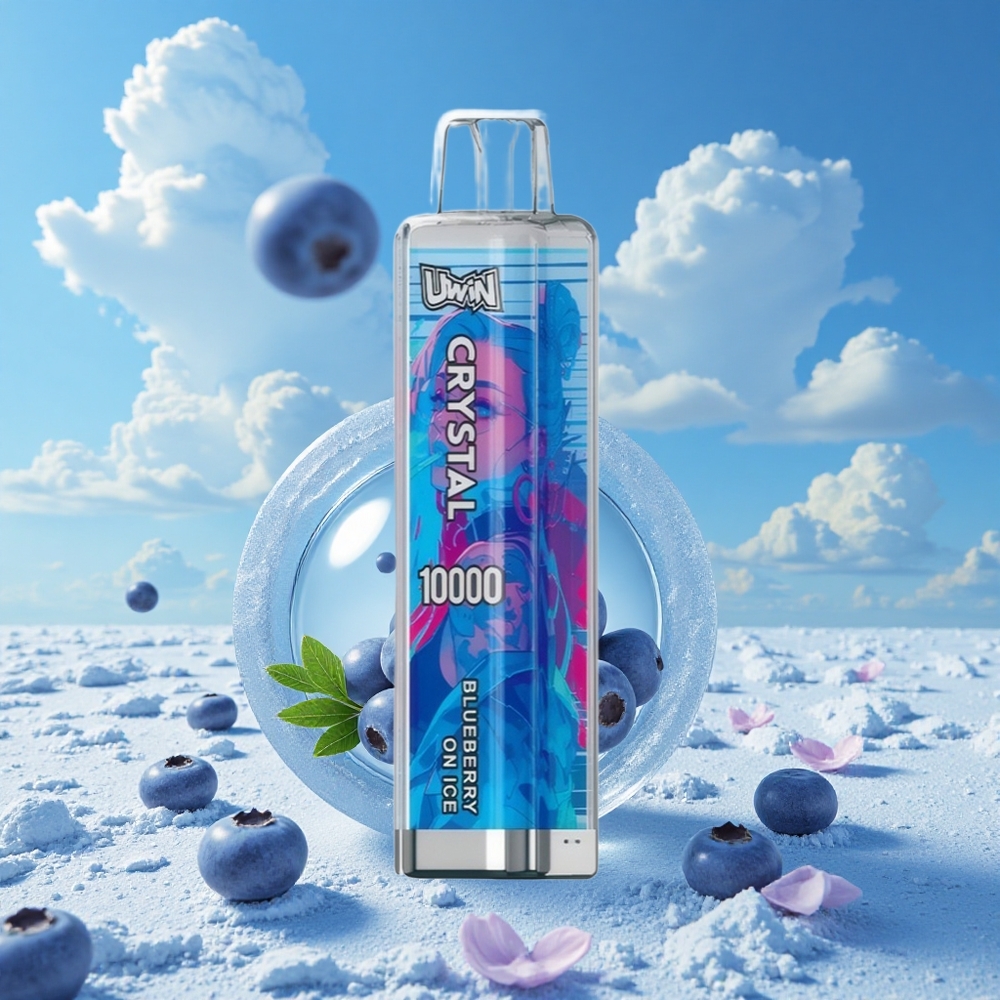 Blauwe Bes Op IJs UWIN Crystal 10000 Puffs 18ml Belgie Groothandel