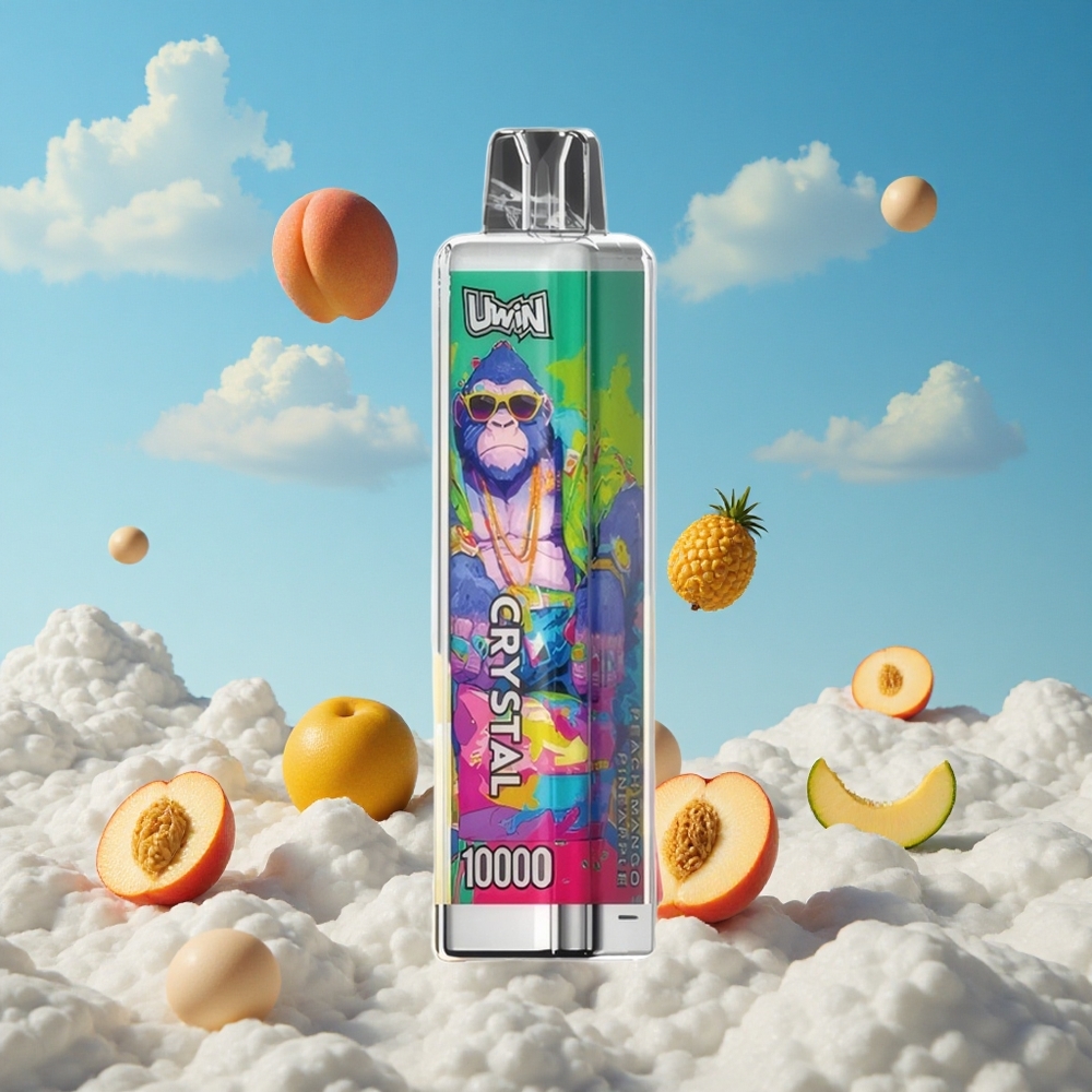 Perzik Mango Ananas UWIN Crystal 10000 Puffs 18ml Belgie Groothandel