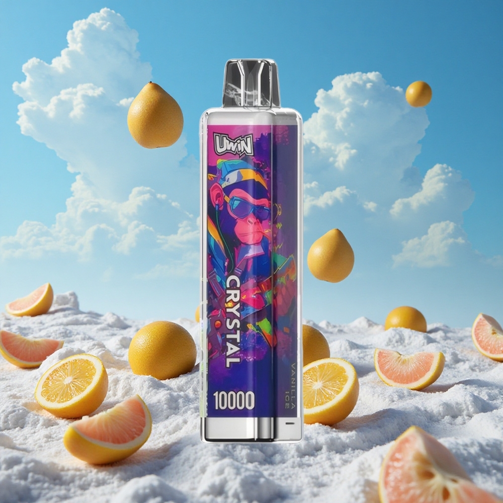 Vanille IJs UWIN Crystal 10000 Puffs 18ml Belgie Groothandel