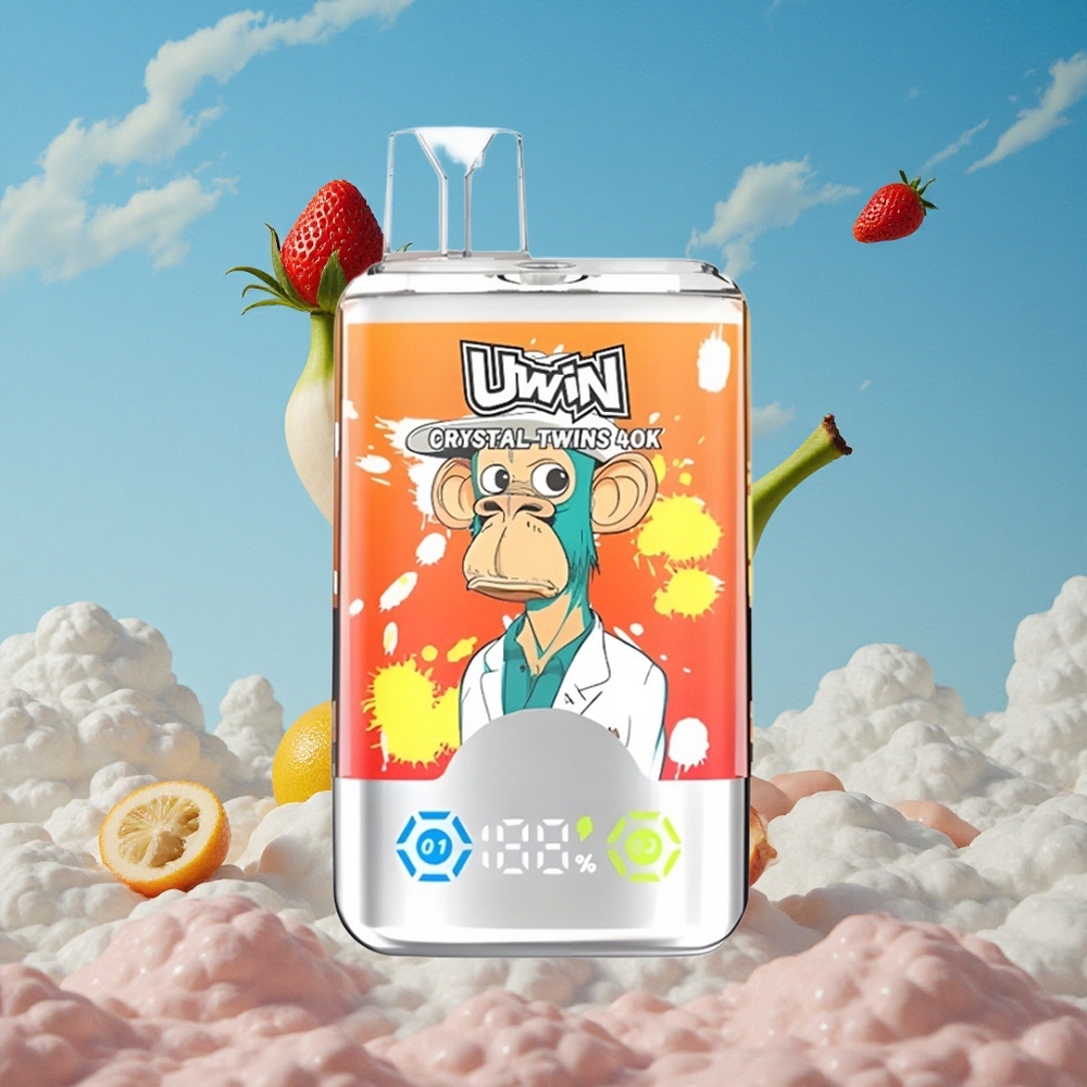 Aardbei Banaan Liefde UWIN Crystal Twins 40000 Puffs Oplaadbaar Ontwerp Belgie Groothandel
