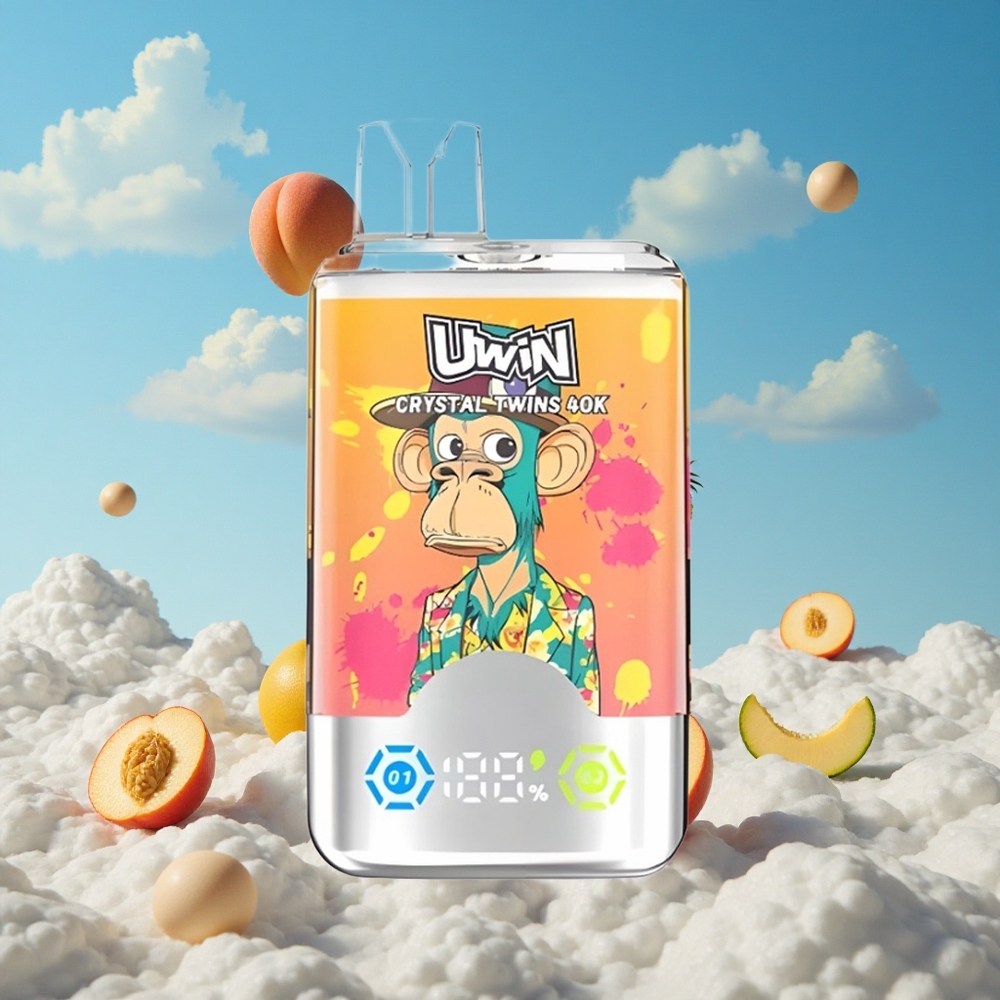 Perzik Mango Ananas Red Bull UWIN Crystal Twins 40000 Puff 32ml Vloeistofcapaciteit Belgie Groothandel
