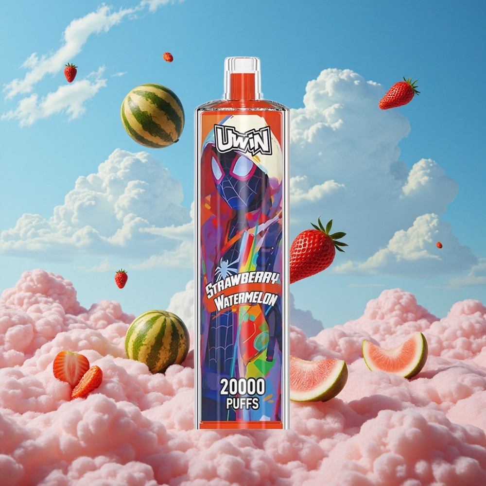 Aardbei Watermeloen Uwin Shisha Hookah Crystal 20000 Puff Belgie Groothandel