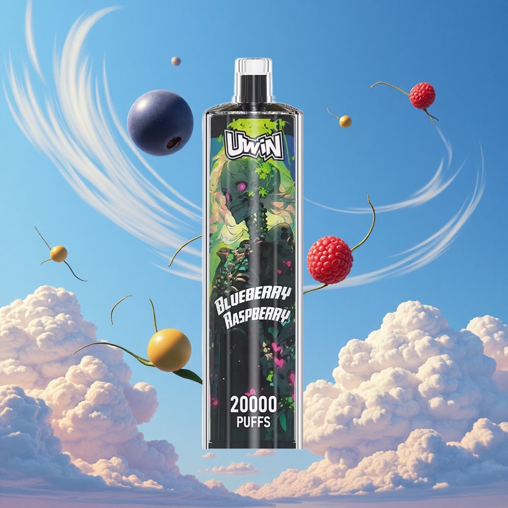 Blauwe Bes Framboos Uwin Shisha Hookah Crystal 20000 Puffs Oplaadbaar Ontwerp Belgie Groothandel