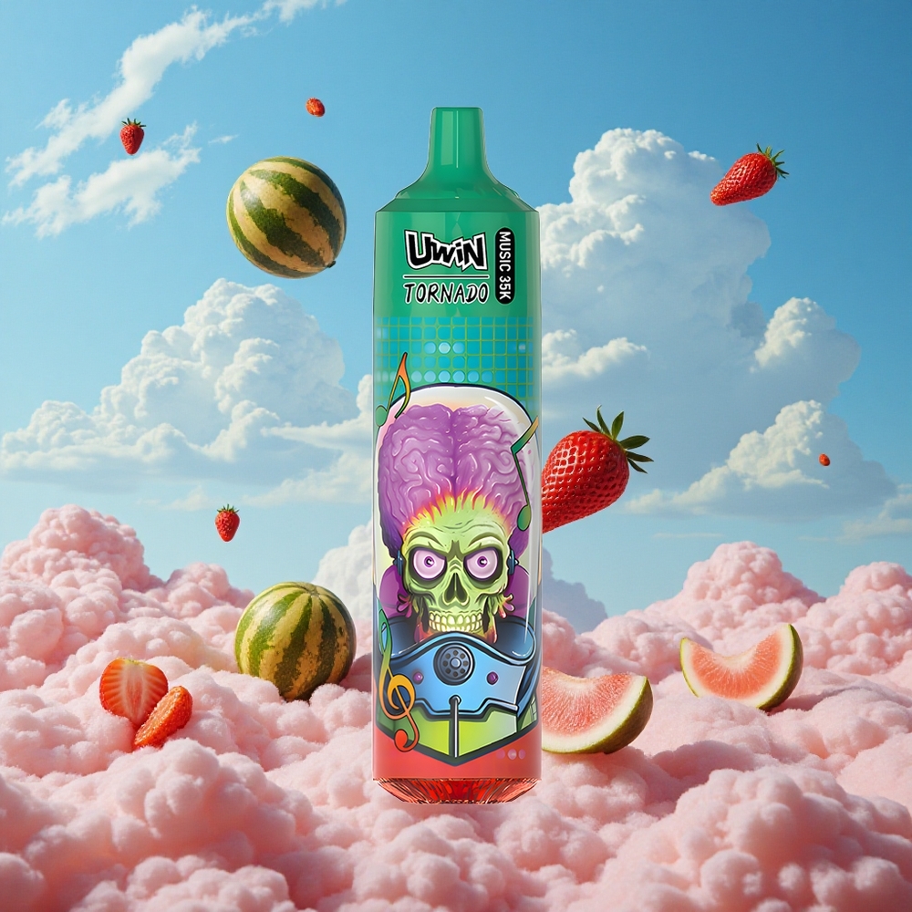 Aardbei Watermeloen Uwin Tornado 35K Muziek Wegwerp Vape 35000 Puffs Belgie Groothandel