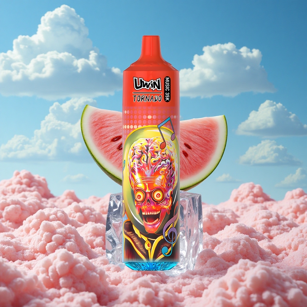 Watermeloen IJs Uwin Tornado 35K Muziek Wegwerp Vape 35000 Pauw Belgie Groothandel