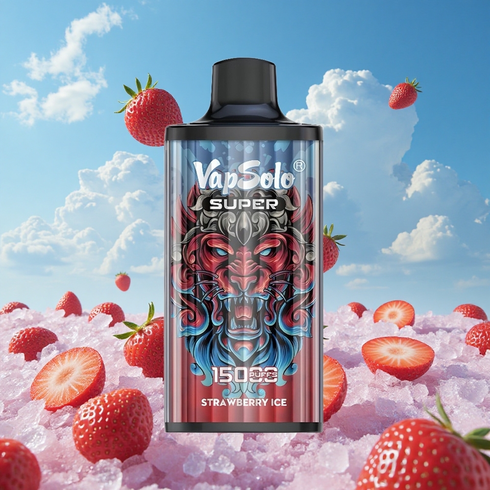 Aardbei IJs Vapsolo Super 15000 puffs 40ml Belgie Groothandel