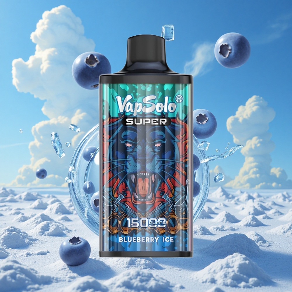 Blauwe Bes IJs Vapsolo Super 15000 Puffs 40ml Belgie Groothandel