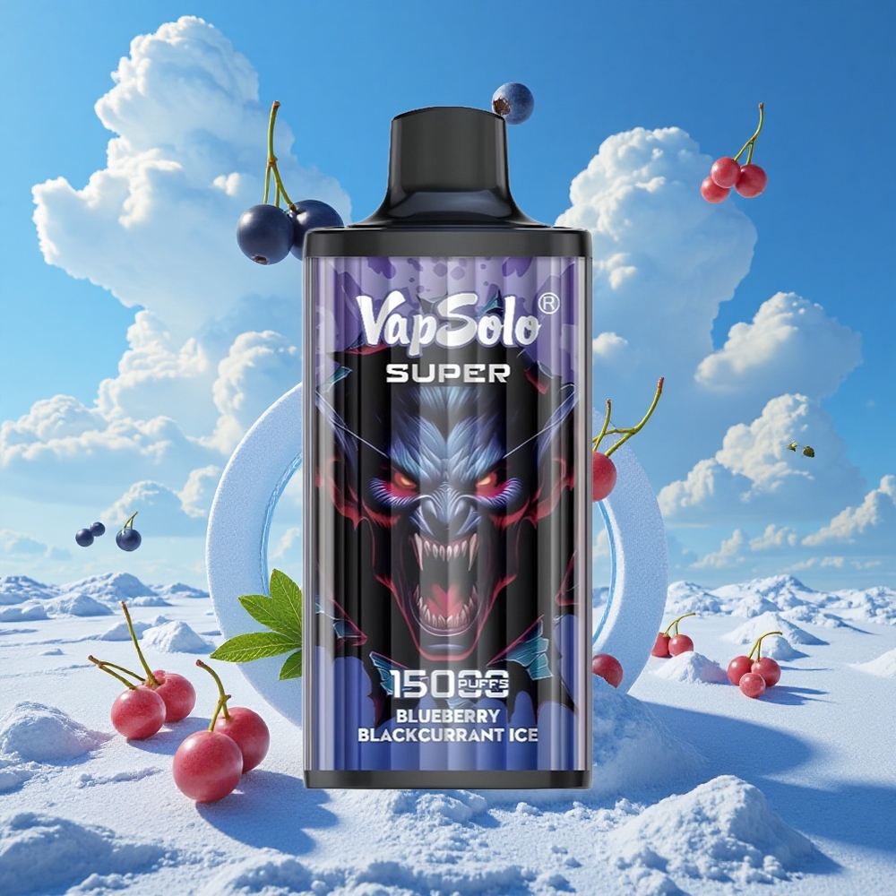 Bosbes Blauwe Bes IJs Vapsolo Super 15000 Puffs 40ml Belgie Groothandel
