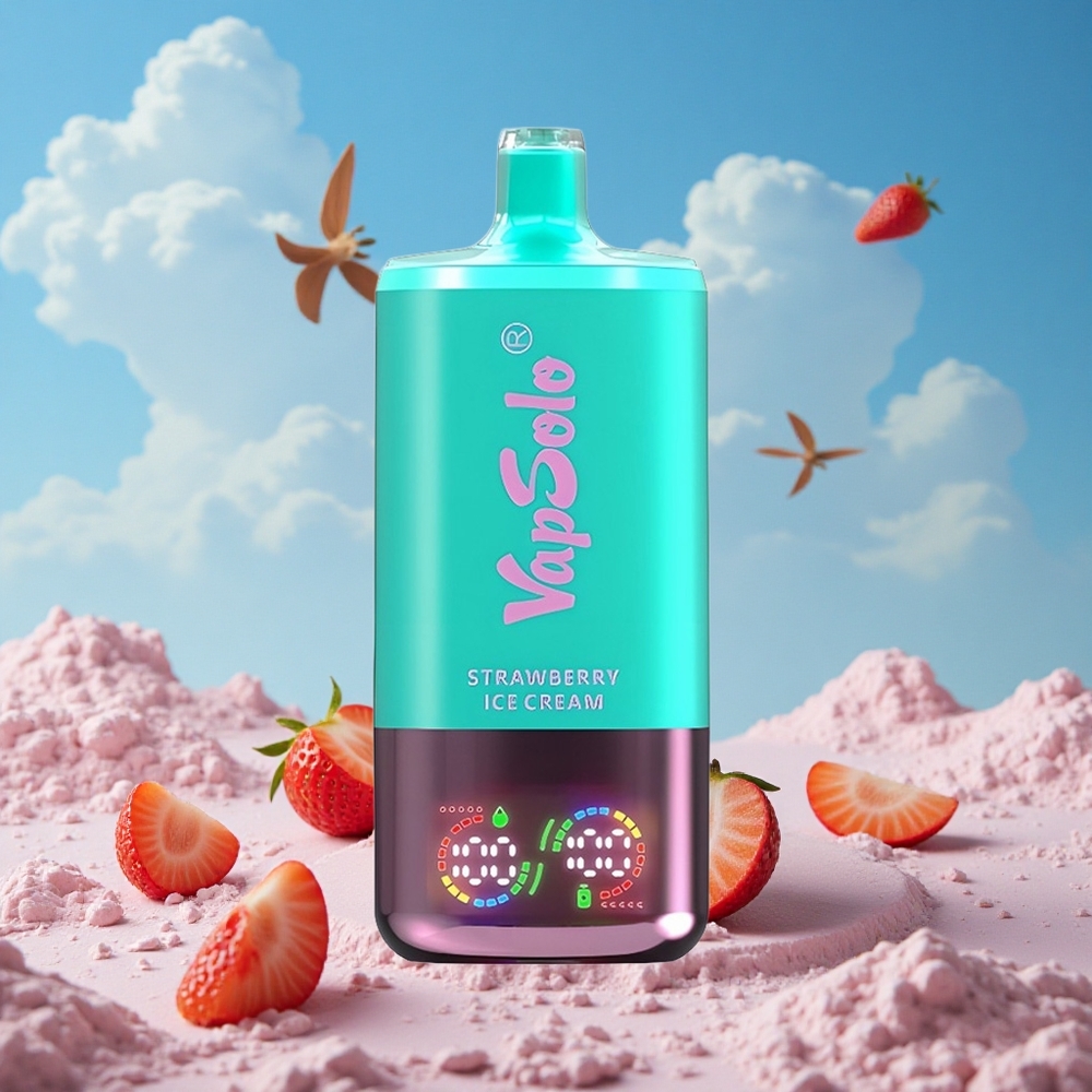 Aardbei Roomijs VapSolo Triple 30000 Puffs 40ml Belgie Groothandel