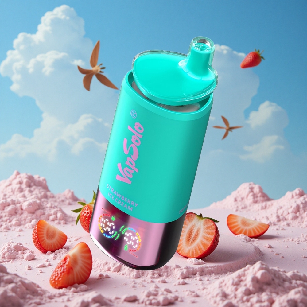 Aardbei Roomijs VapSolo Triple 30000 Puffs 40ml Belgie Groothandel
