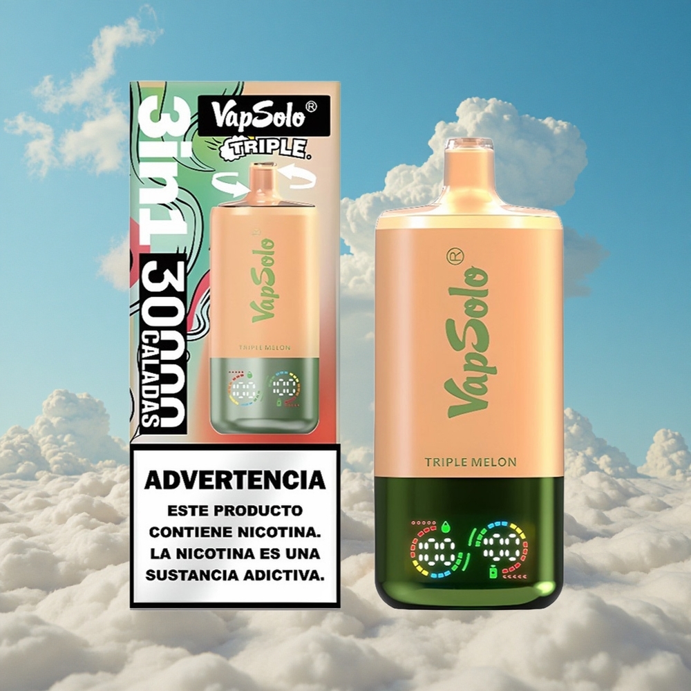Drievoudige Meloen VapSolo Triple 30000 Peuken 40ml Belgie Groothandel