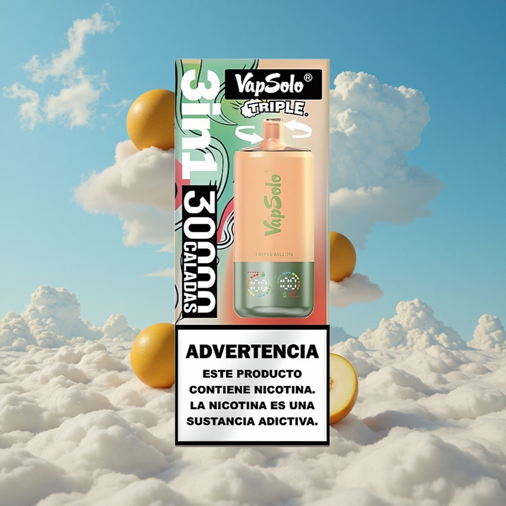 Drievoudige Meloen VapSolo Triple 30000 Peuken 40ml Belgie Groothandel