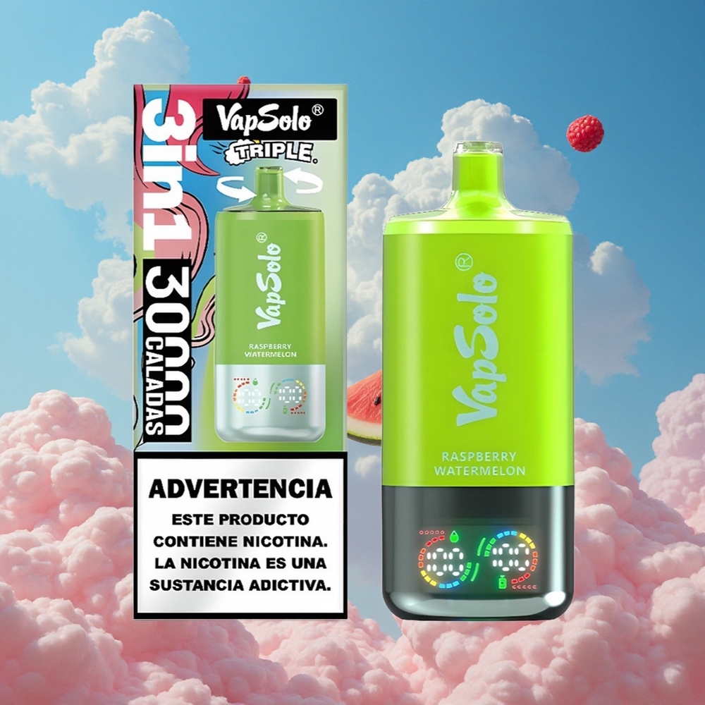 Framboos Watermeloen VapSolo Triple 30000 Trekjes 40ml Belgie Groothandel