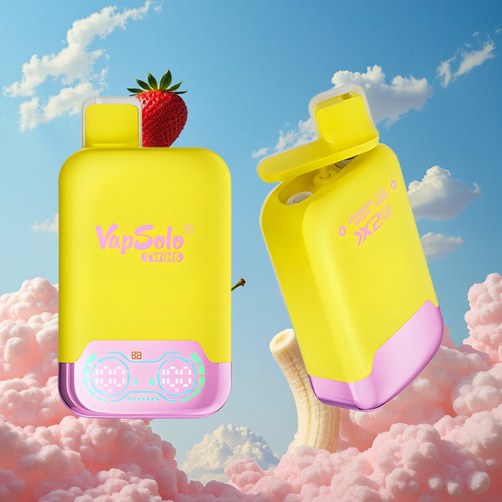 Aardbei Banaan & Fizzige Kers Vapsolo Twins 20000 Puff Wegwerp Vape 40ml Belgie Groothandel