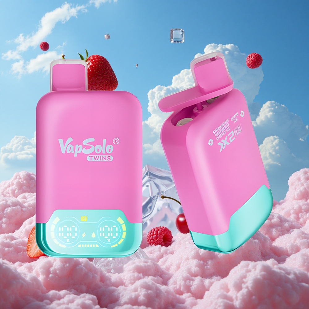 Aardbei Framboos Kers IJs & Druif IJs Vapsolo Twins 20000 Puffs 40ml Belgie Groothandel