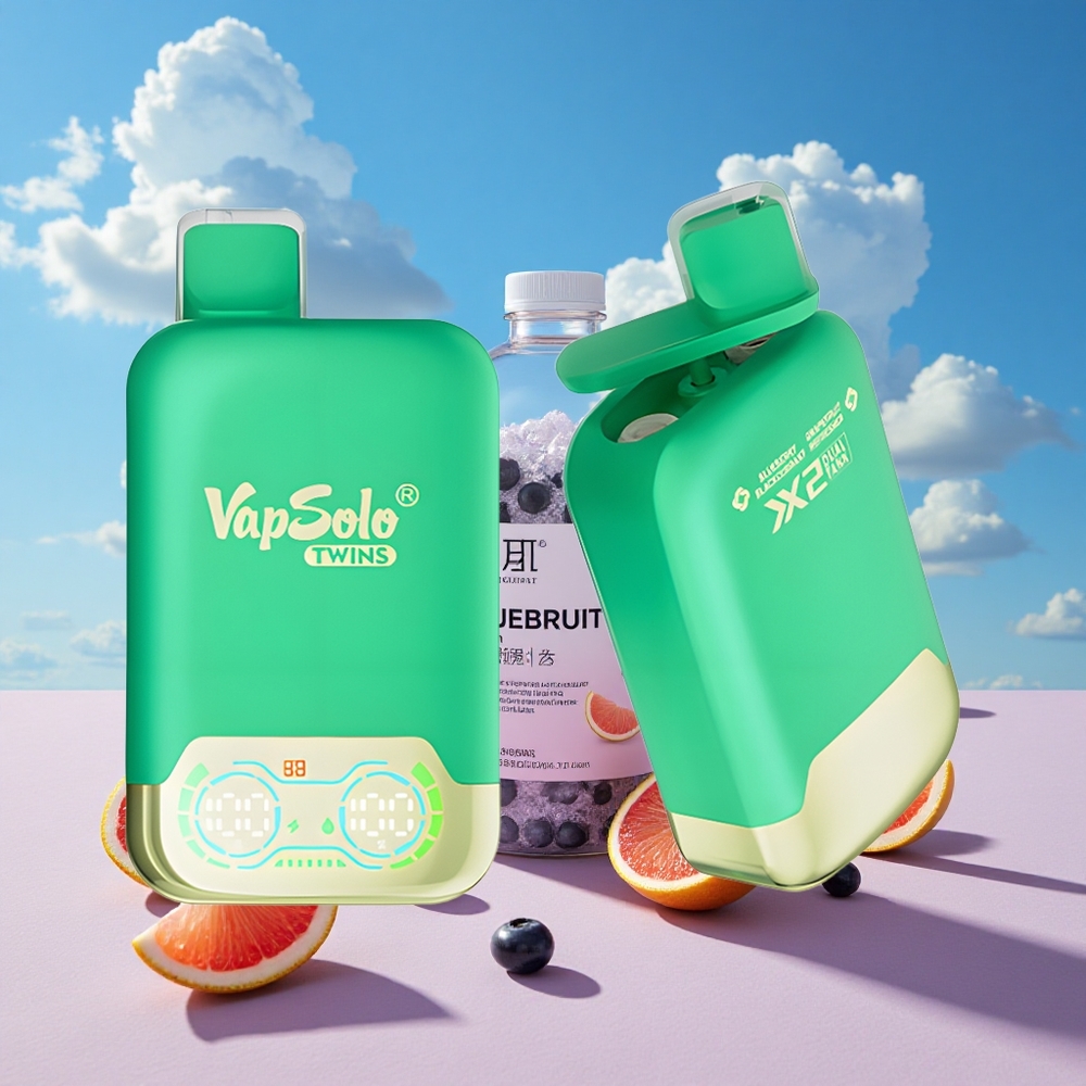 Blauwe Bes Zwarte Bes & Grapefruit Verfrisser Vapsolo Twins 20000 Puffs 40ml Belgie Groothandel