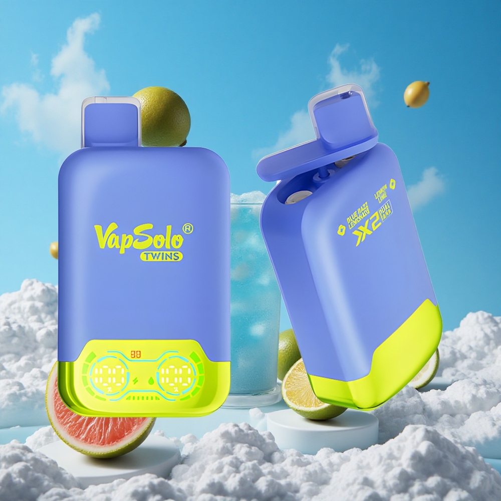Blauwe Framboos Limoenade & Citroen Limoen Vapsolo Twins 20000 Puffen 40 ml Belgie Groothandel