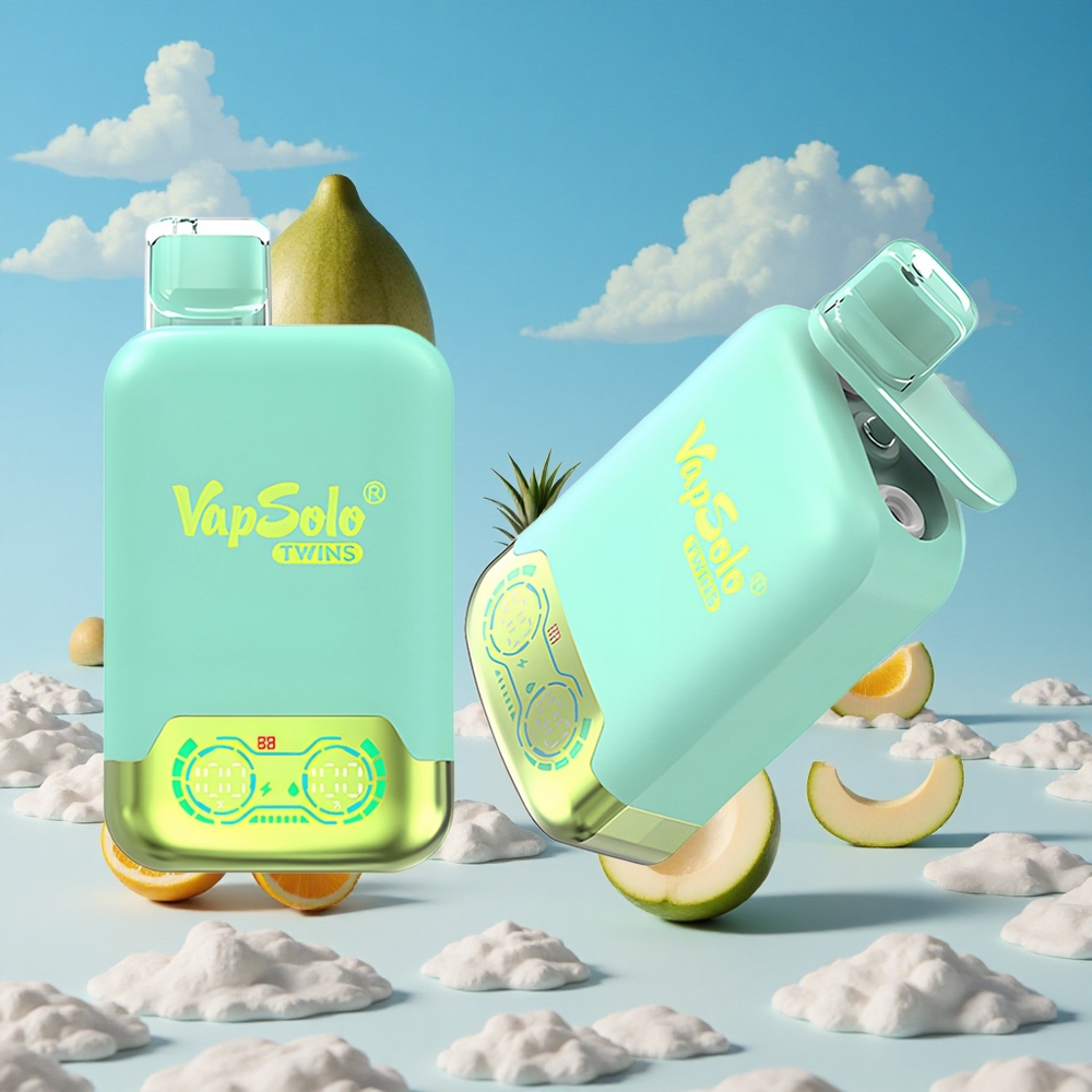 Drievoudige Meloen & Ananas Kokos Vapsolo Twins 20000 Puffs 40ml Belgie Groothandel