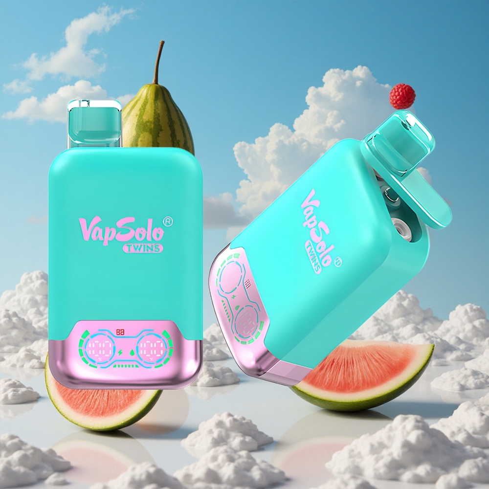 Drievoudige Meloen & Framboos Watermeloen Vapsolo Twins 20000 Puffs 40 ml Belgie Groothandel