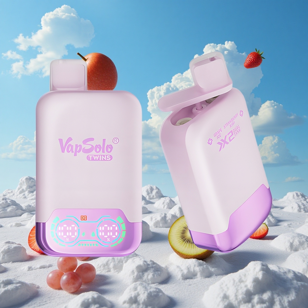 Druiven IJs & Aardbei Kiwi Vapsolo Twins 20000 Puffs 40ml Belgie Groothandel