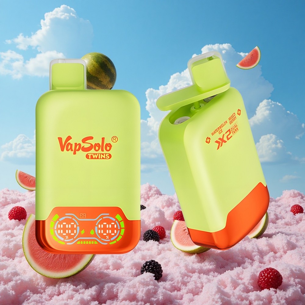Watermeloen IJs & Gemengde Bes Vapsolo Twins 20000 Puffs 40 ml Belgie Groothandel