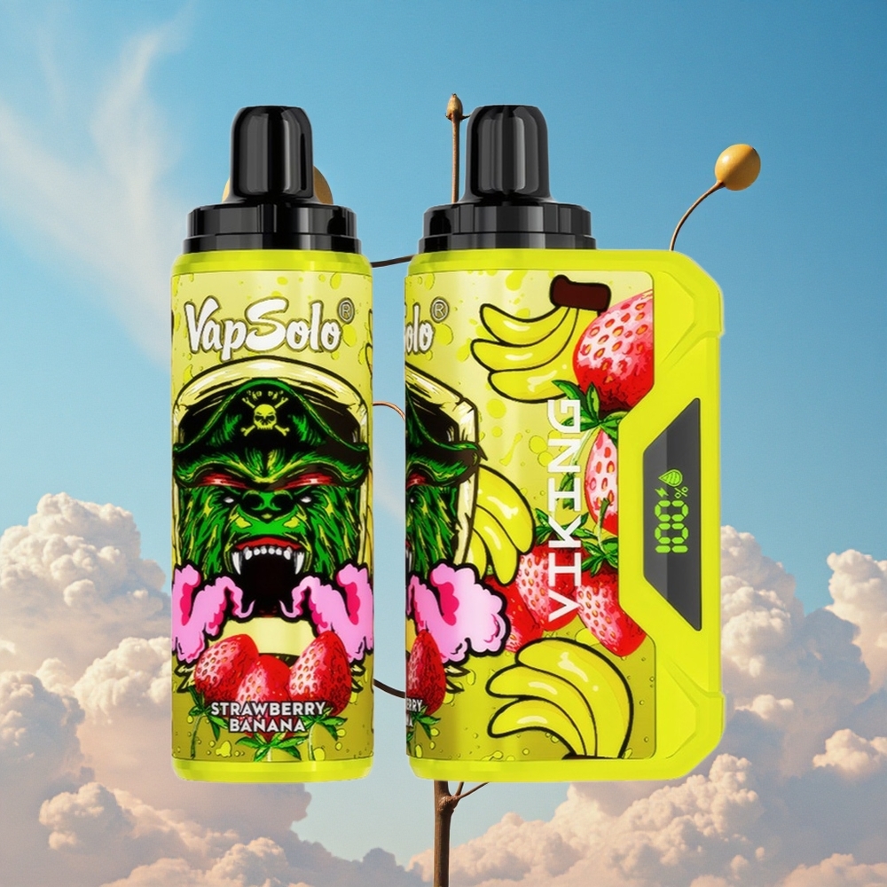 Aardbei Banaan VapSolo VIKING 12000 Puffs 22ml Belgie Groothandel