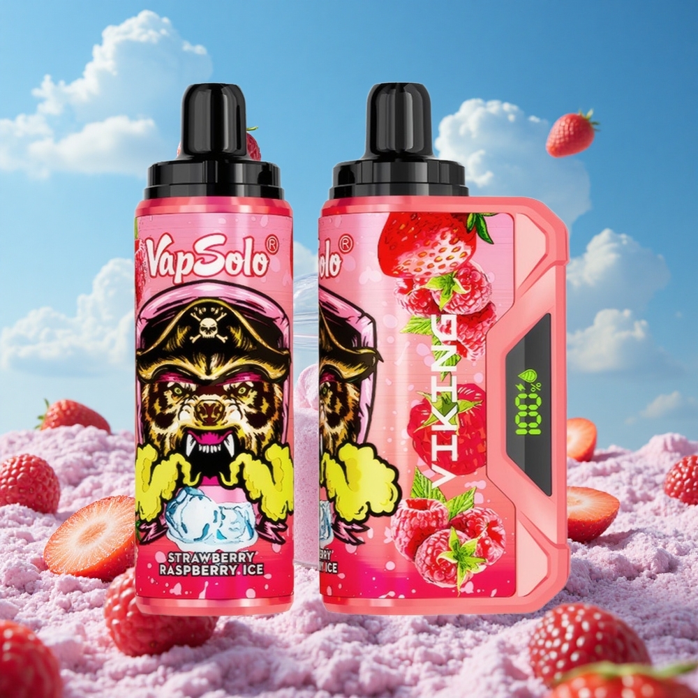 Aardbei Framboos IJs VapSolo VIKING 12000 Puffs 22ml Belgie Groothandel