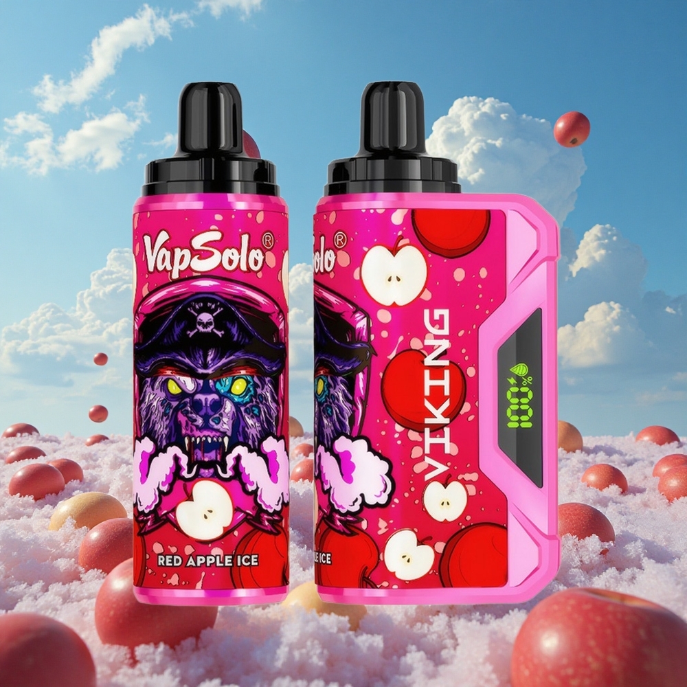 Rode Appel IJs VapSolo VIKING 12000 Puffs 22ml Belgie Groothandel