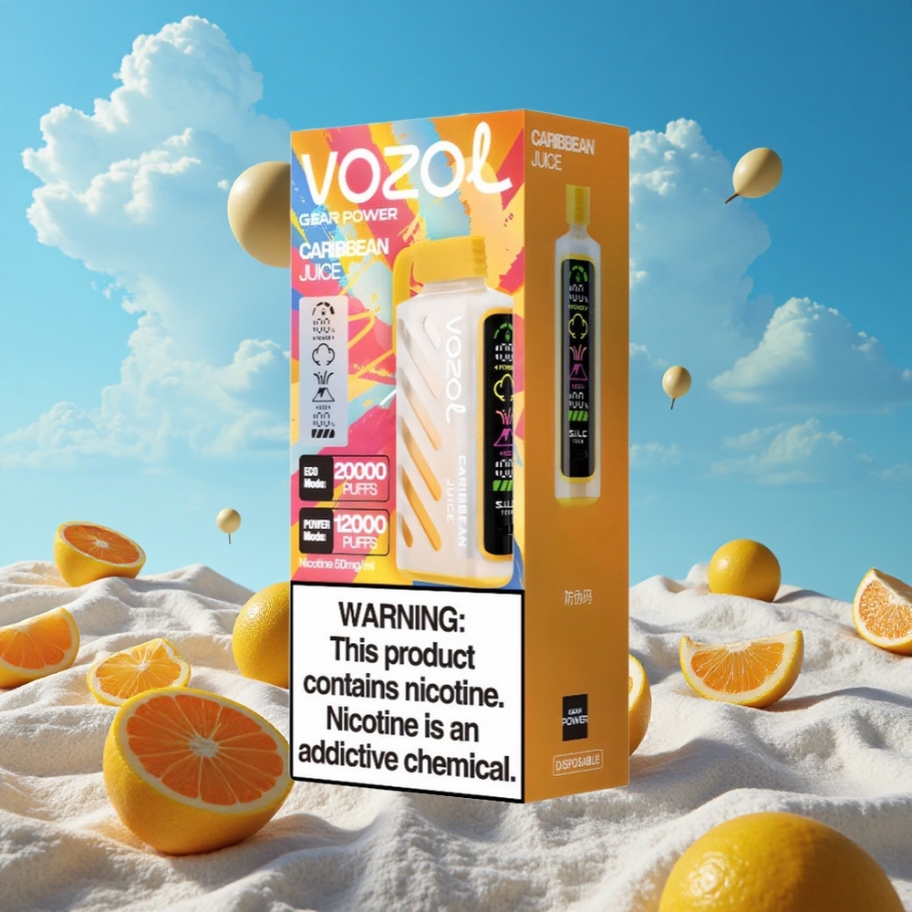 Caribisch Sap VOZOL Gear Power 20000 Puffs Dubbele Mesh Spoel Coil Belgie Groothandel