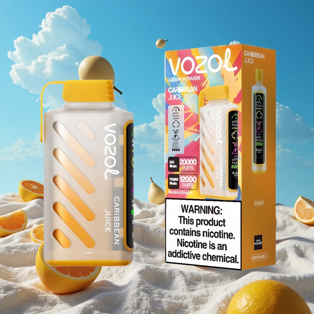 Caribisch Sap VOZOL Gear Power 20000 Puffs Dubbele Mesh Spoel Coil Belgie Groothandel