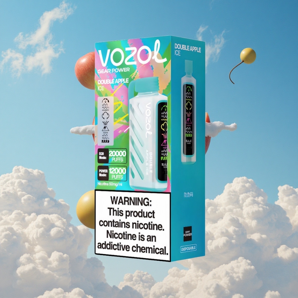 Dubbele Appel IJs VOZOL Gear Power 20000 Puffs Dubbele Mesh Spoel Coil Belgie Groothandel