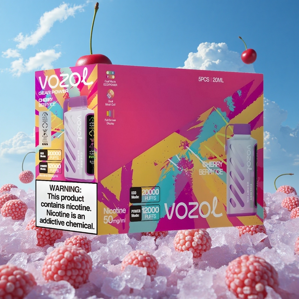 Kers Bes Ijs VOZOL Gear Power 20000 Puffs Dubbele Mesh Spoel Coil Belgie Groothandel