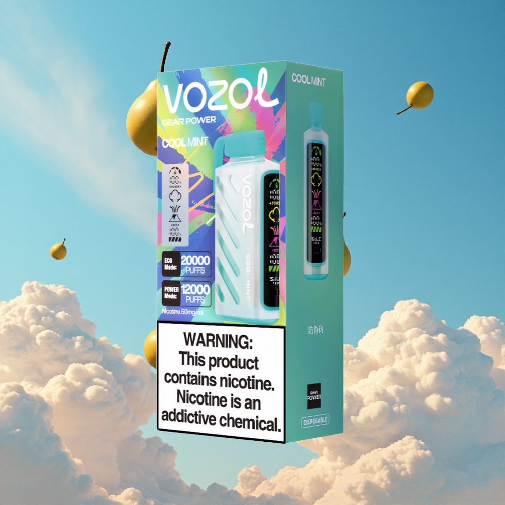 Koel Munt VOZOL Gear Power 20000 Puffs 20mL Belgie Groothandel