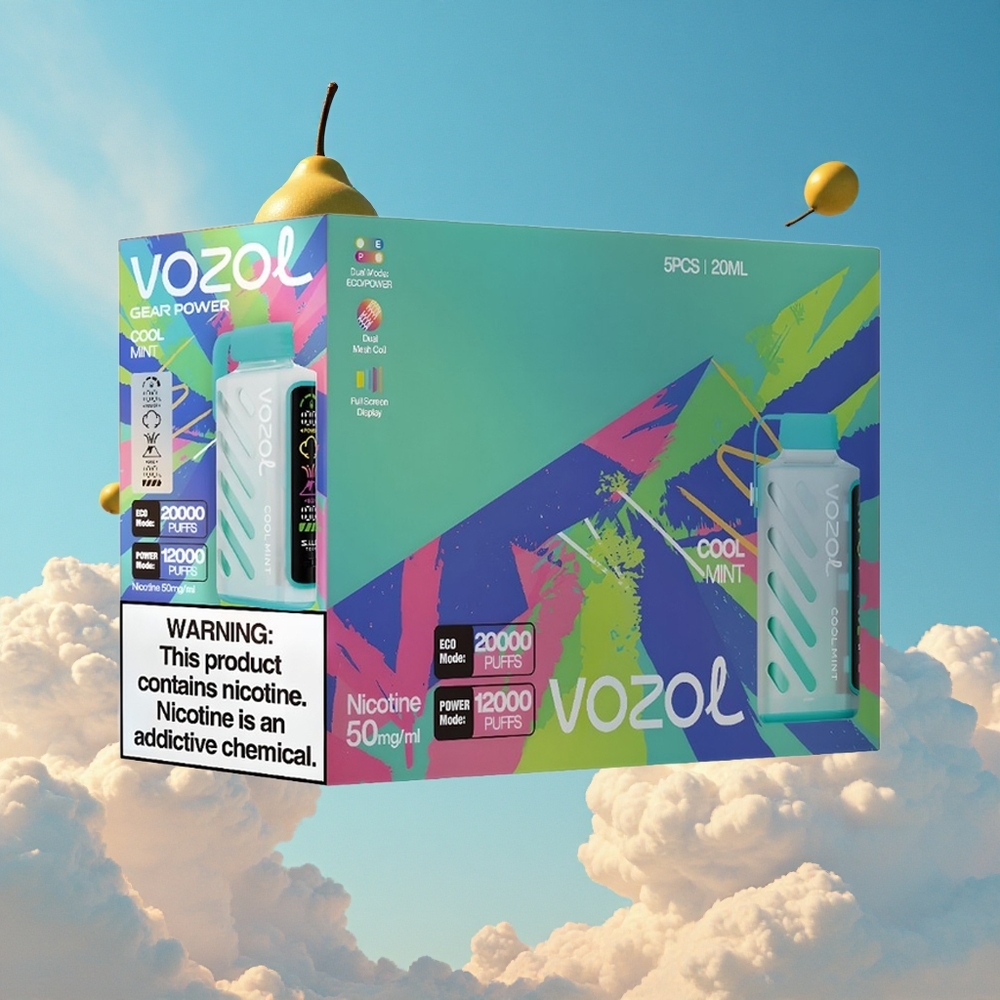 Koel Munt VOZOL Gear Power 20000 Puffs 20mL Belgie Groothandel
