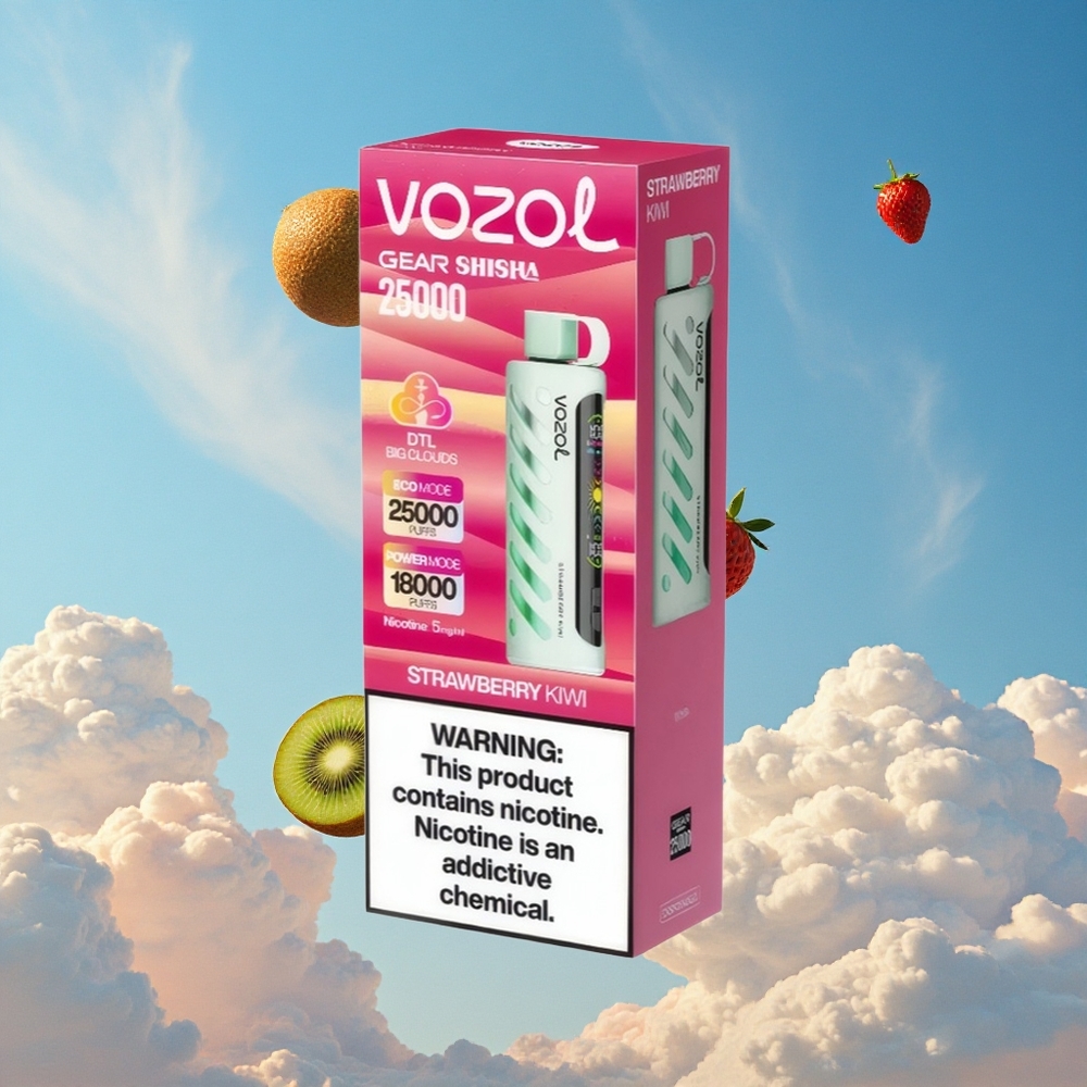 Aardbei Kiwi VOZOL Gear 25000 Puffs Dubbele Mesh Spoel Belgie Groothandel