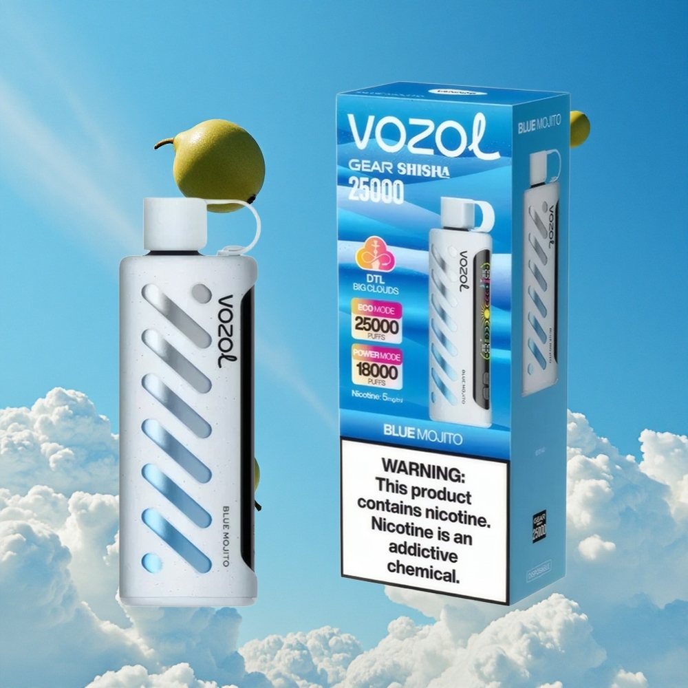 Blauwe Mojito VOZOL Gear 25000 Puffs Dubbele Mesh Spoel Dual Modes Belgie Groothandel