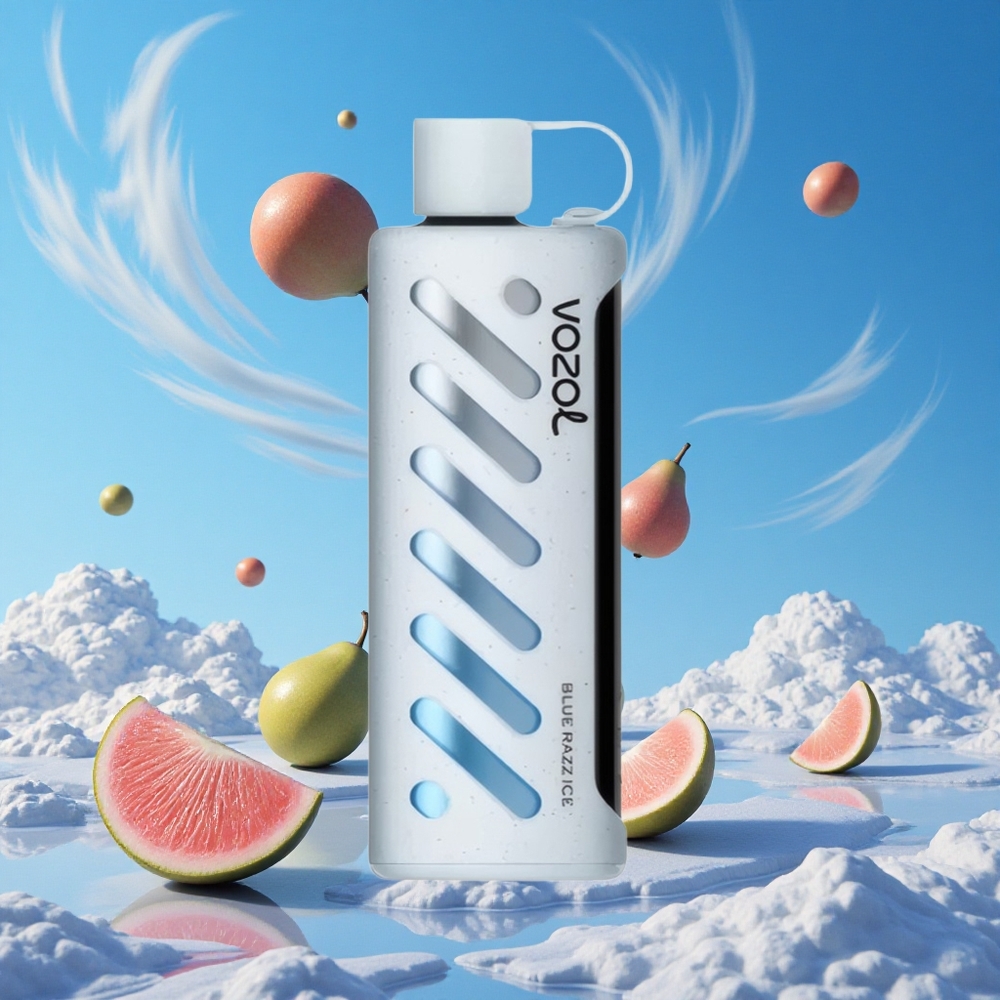 Blauwe Razz IJs VOZOL Gear Shisha 25000 Puffs Dubbele Mesh Spoel Dual Modes Belgie Groothandel