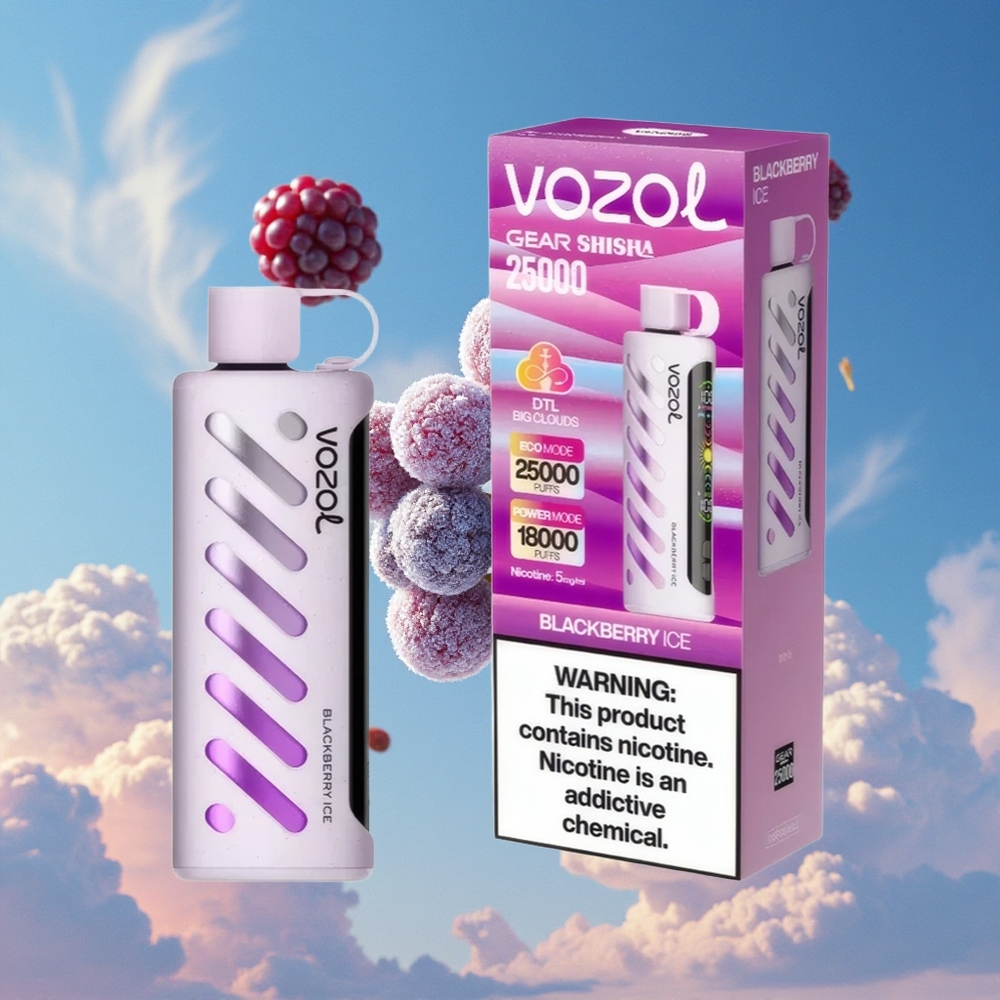 Bramen IJs VOZOL Gear Shisha 25000 Puffs Dubbele Mesh Spoel Dual Modes Belgie Groothandel