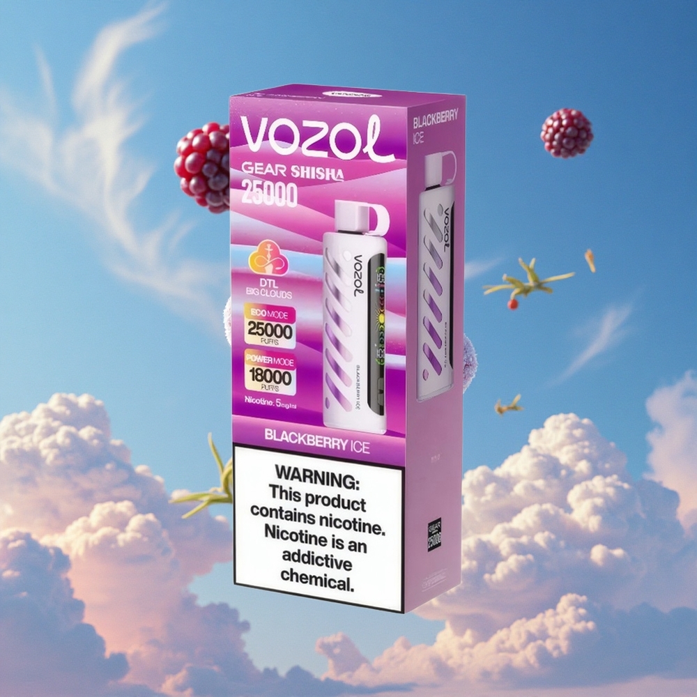 Bramen IJs VOZOL Gear Shisha 25000 Puffs Dubbele Mesh Spoel Dual Modes Belgie Groothandel