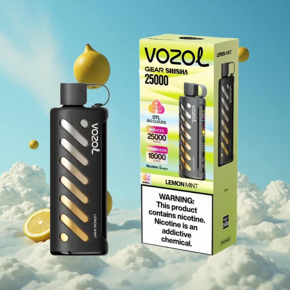Citroen Munt VOZOL Gear Shisha 25000 Puffs Dubbele Mesh Spoel Dual Modes Belgie Groothandel