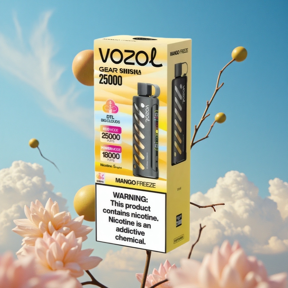 Mango Bevroren VOZOL Gear 25000 Puffs Wegwerp Vape Dubbele Mesh Dubbele Modes Belgie Groothandel