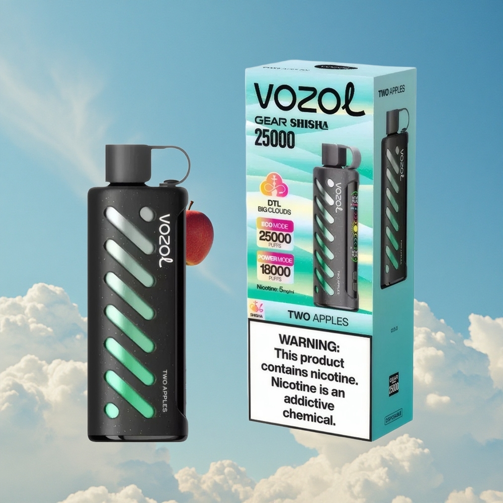Twee Appels VOZOL Gear Shisha 25000 Puffs Dubbele Mesh Dual Modes Belgie Groothandel