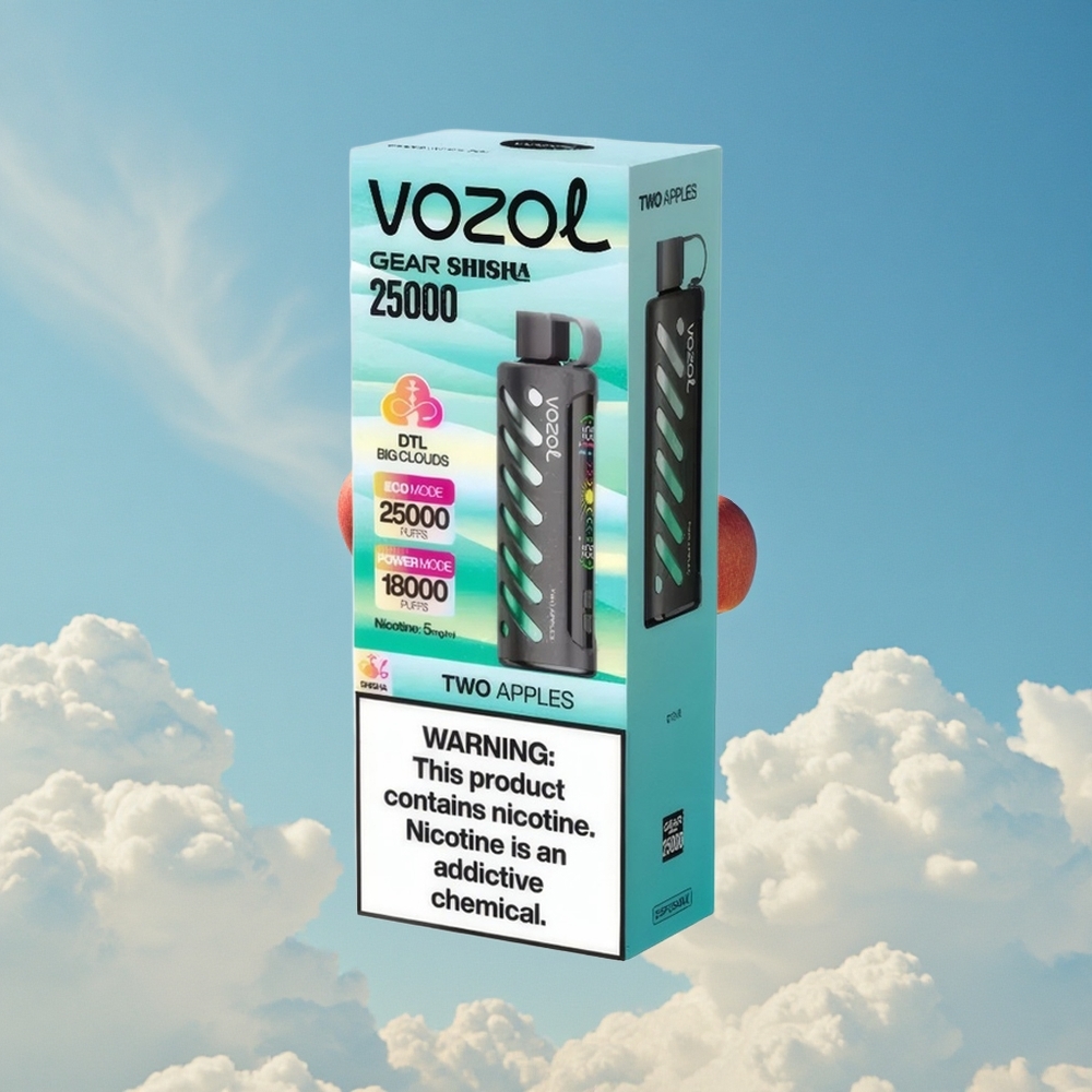 Twee Appels VOZOL Gear Shisha 25000 Puffs Dubbele Mesh Dual Modes Belgie Groothandel