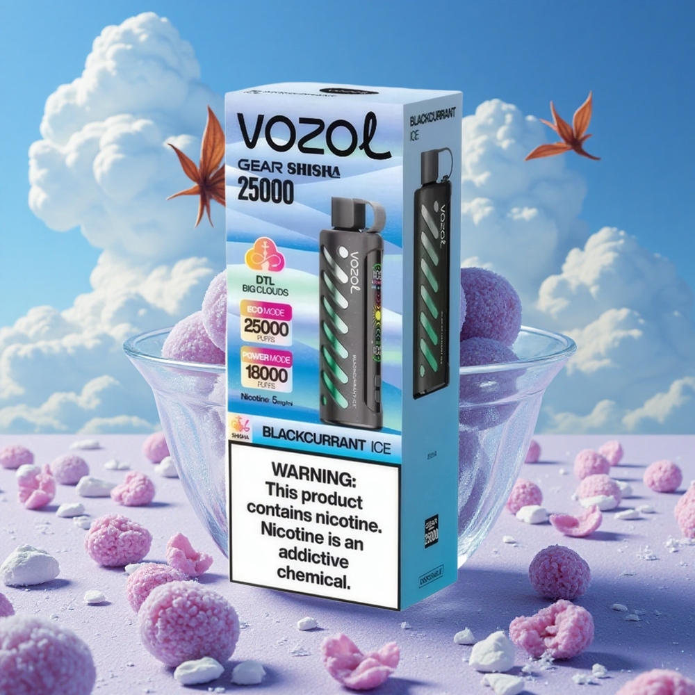Zwarte Bes Ijs VOZOL Gear Shisha 25000 Puffs 30 Heerlijke Smaken Belgie Groothandel