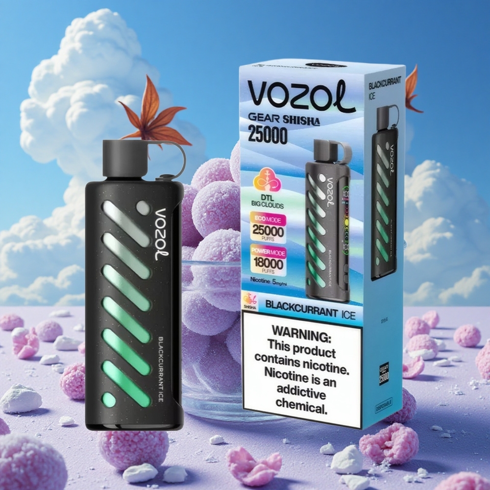 Zwarte Bes Ijs VOZOL Gear Shisha 25000 Puffs 30 Heerlijke Smaken Belgie Groothandel